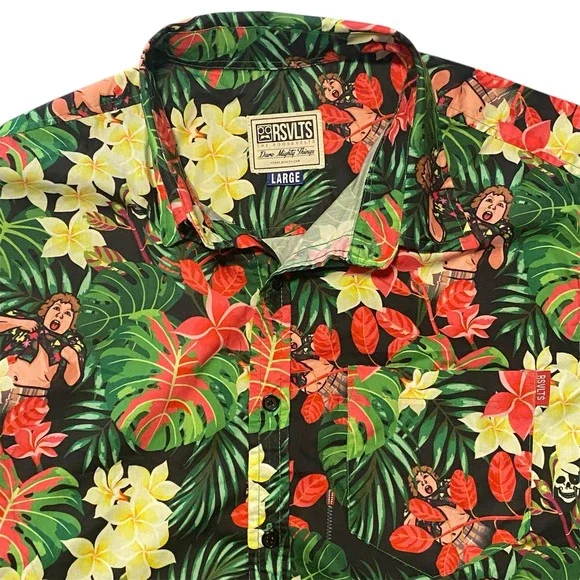 RSVLTS The Goonies Chunk Truffle Shuffle Kunuflex Mens Size Large Tropical Shirt - Picture 1 of 5